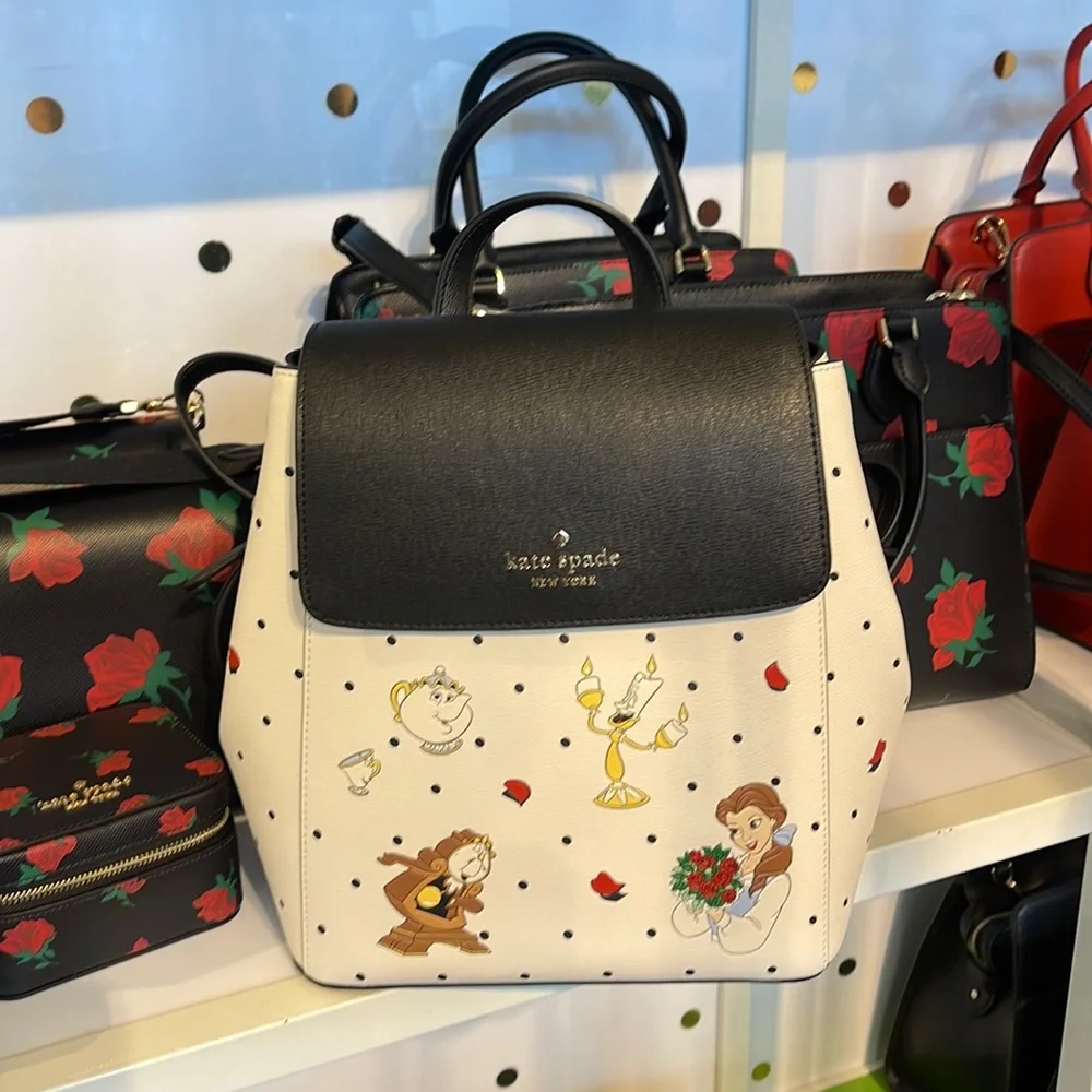 Disney X Kate Spade The Beauty Medium Flap Backpack 
Cream Multi 
NWT - Picture 15 of 16